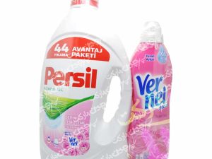 پک مایع لباسشویی ۳ لیتر پرسیل و نرم کننده کنستانتره رایحه گل ۹۶۰ میل ورنل - henkel