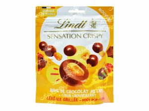 شکلات شیری با مغز بادام زمینی کرانچی ۱۴۰ گرم سنسیشن لینت - lindt