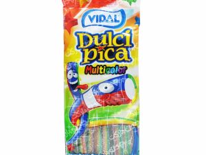 پاستیل لوله ای شکری مولتی کالر ( رنگارنگ ) توت فرنگی 100 گرم ویدال - vidal