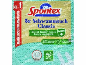 دستمال اسفنجی آبگیر آنتی باکتریال 5 عدد اسپونتکس - spontex